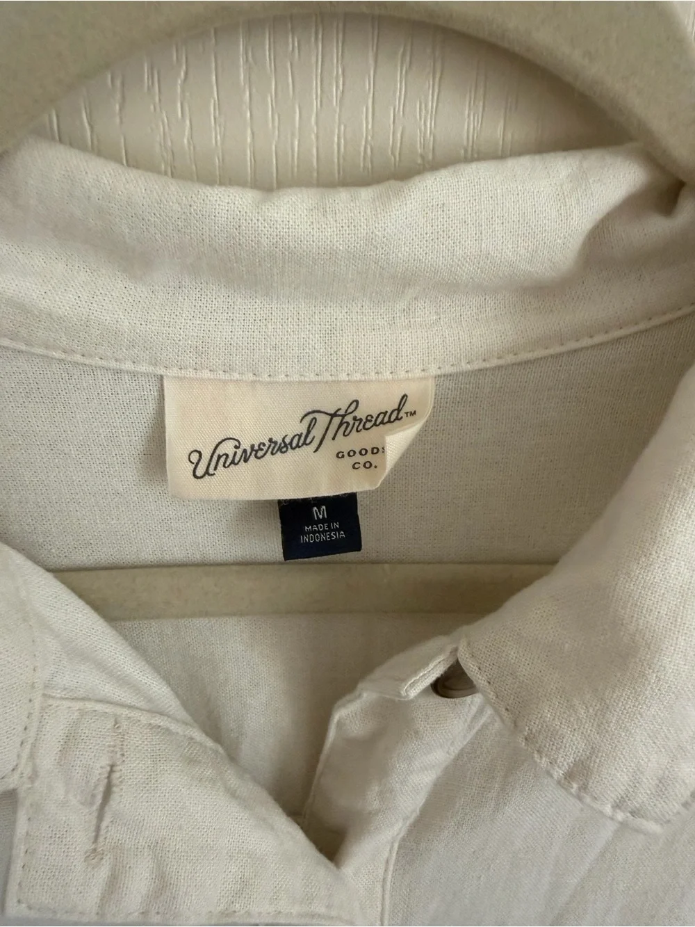 Universal Thread Cream Button-Up Collared Top - Picture 3 of 8